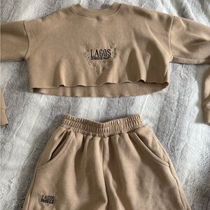 Pretty Little Thing Lagos Cropped Sweatshirt and Shorts Set
